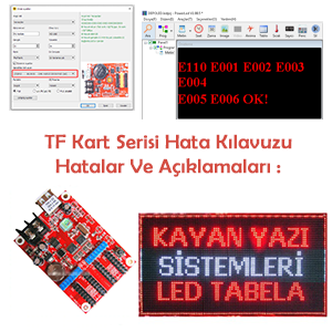 Led Tabela TF Kart Serisi Hata Kılavuzu