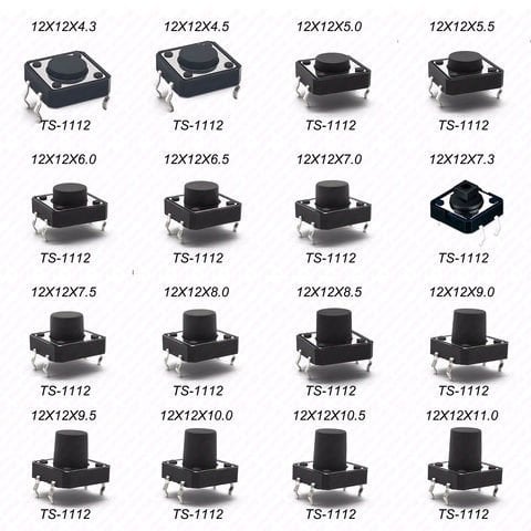 12x12 Tact Switch Buton Siyah