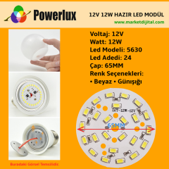 12 Volt 12 Watt SMD 5630 Ledli Hazır Led Modül 65MM