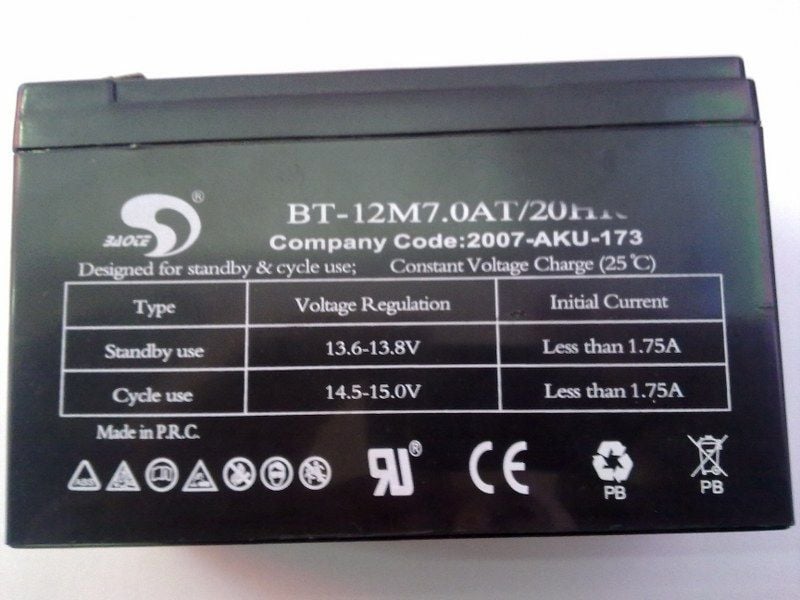 12 V 7 Amper Akü
