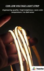 12 Volt COB Led Şerit Metrede 400 Led (5Mt)