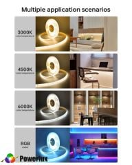 12 Volt COB Led Şerit Metrede 400 Led (5Mt)