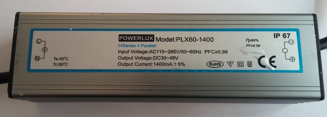 30-48 V 1400mA PLX60-1400 14 Seri 4 Paralel
