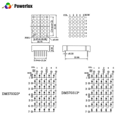 DM570313k 5x7 5mm ANOT kırmızı Dot Matrix Display