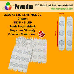 220 Volt 2 Watt Üç Ledli Lensli 2835 Reklamcı Modül