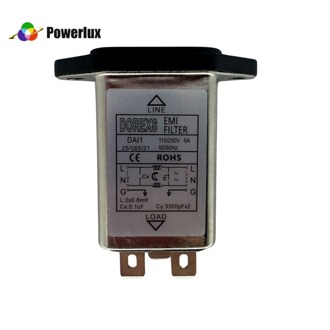 DOREXS EMI Filtre 6A Power Soketli Monofaze Şebeke Filtresi