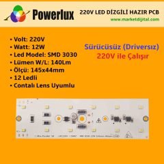 220 Volt 12 Watt SMD 3030 Ledli Hazır Led Dizgili Pcb