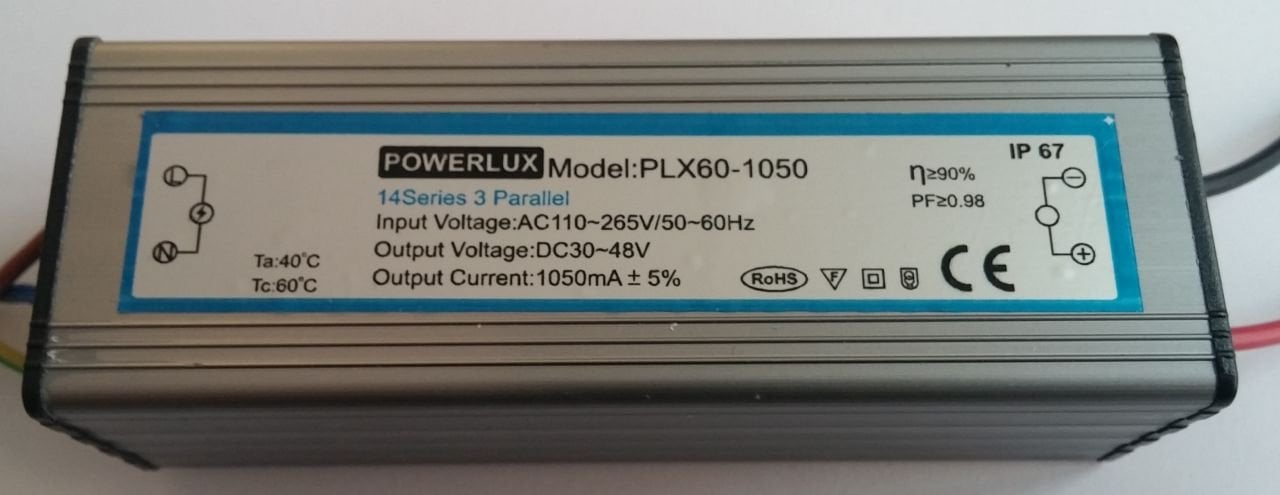 30-48 V 1050mA Plx60-1050 14 Seri 3 Paralel