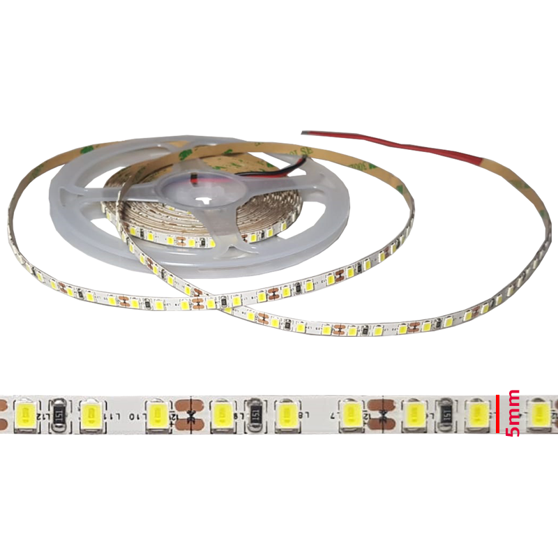 Powerlux 12V 2835 Tek Çipli 120 Led Şerit Led 5MM IP20