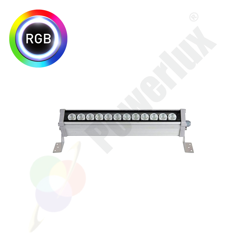 35 Cm 12 Watt RGB-Powerlux Wallwasher - Dış Cephe Aydınlatma - Duvar Boyama 24 Volt - Kumandasız