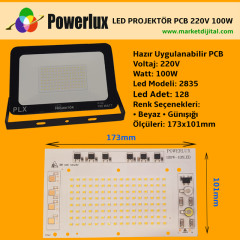 220V 100W SMD 2835 Ledli Hazır Projektör PCB