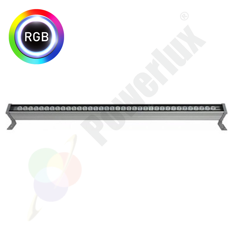 100 Cm 36 Watt RGB-Powerlux Wallwasher - Dış Cephe Aydınlatma - Duvar Boyama 220Volt - RF Kumandalı
