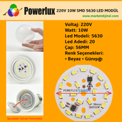 220 Volt 10 Watt SMD 5630-2835 Ledli Hazır Led Modül 56MM