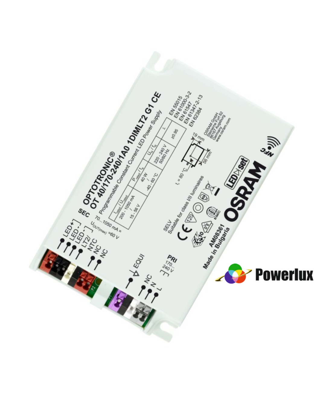 15-56Vdc 200-1050mA OSRAM OT 40/170-240/1A0 1DIMLT2 G1 CE