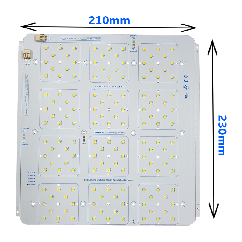 144x1 Watt Osram 2835 Ledli Modül 210x230mm Kanopi Beyaz PCB
