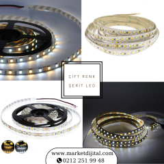 12VOLT ÇİFT RENK 2700K+6500K 192led Şerit Led IP20