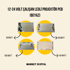 12-24 Volt Çalışan Ledli Projektör Pcb (beyaz)