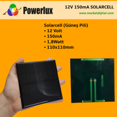 12 Volt 150mA Solarcell (Güneş Pili & Güneş Paneli)