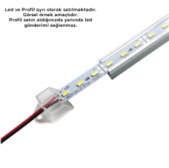 PJ1094 Tek Sıra Led Pcb İçin 1 Mt Bar Led Profil (İthal Profil) Şeffaf