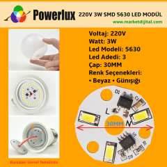 220 Volt 3 Watt SMD 5630 Ledli Hazır Led Modül 32MM