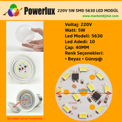 220 Volt 5 Watt SMD 5630 Ledli Hazır Led Modül 40MM